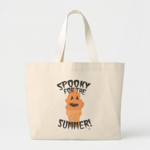 Spooky Summer Funny Summerween Cartoon Cone Large Tote Bag