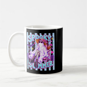 Spooky Summer Halloween Ghost Retro Blue Ped Coffee Mug