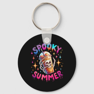 Spooky Summer Skeleton Coffee Summer Vacation Fami Key Ring