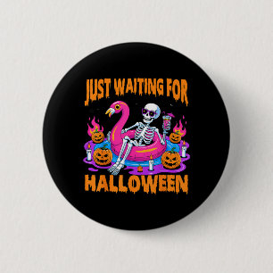 Spooky Summer Skeleton Funny Waiting for Halloween 6 Cm Round Badge