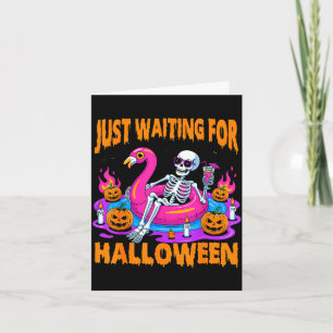 Spooky summer skeleton funny waiting for halloween card