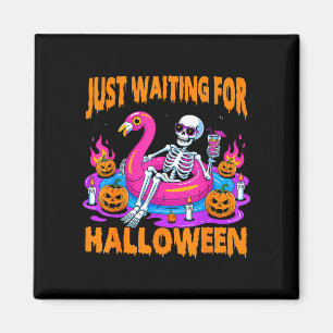 Spooky summer skeleton funny waiting for halloween magnet