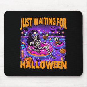 Spooky Summer Skeleton Funny Waiting For Halloween Mouse Pad