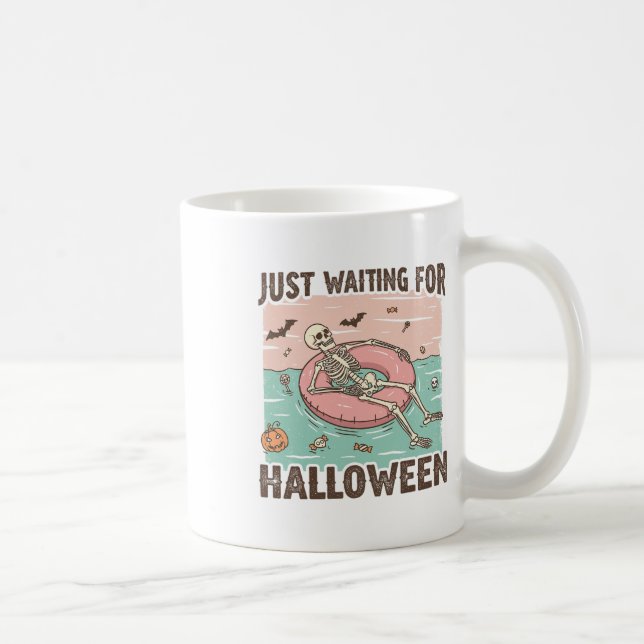 Spooky Summer Skeleton Just Waiting For Halloween  Coffee Mug (Right)