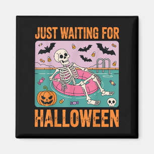 Spooky Summer Skeleton Just Waiting For Halloween  Magnet