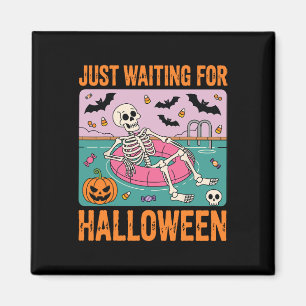 Spooky Summer Skeleton Just Waiting For Halloween Magnet