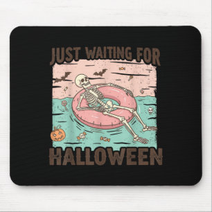 Spooky Summer Skeleton Just Waiting for Halloween Mouse Pad