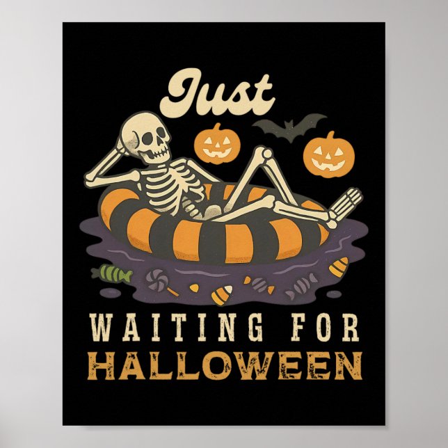 Spooky Summer Skeleton Just Waiting For Halloween  Poster (Front)