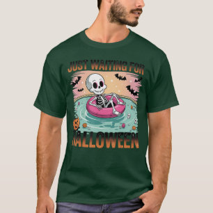 Spooky Summer Skeleton Just Waiting For Halloween  T-Shirt
