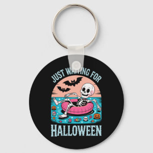 Spooky Summer Skeleton Just Waiting Kids Key Ring