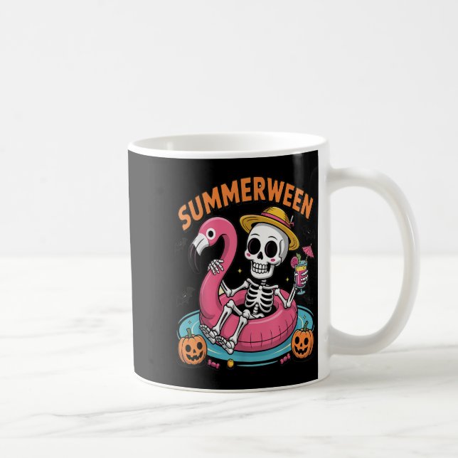 Spooky Summerween Skeleton Just Waiting For Hallow Coffee Mug (Right)