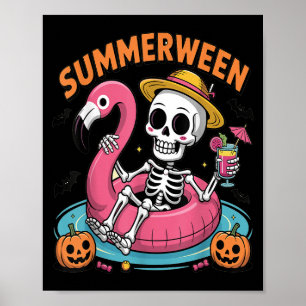 Spooky Summerween Skeleton Just Waiting For Hallow Poster