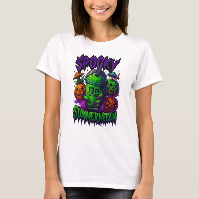 "Spooky Summerween Slurpee 13th Customer  T-Shirt (Front)