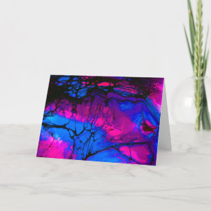 Spooky Sunset Acyrlic Fluid Art Card