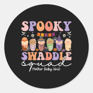 Spooky Swaddle Squad Mother Baby Unit Halloween  Classic Round Sticker