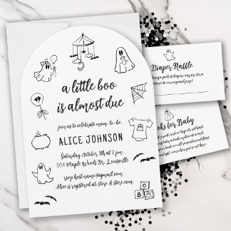 Spooky Sweet A Little Boo is on the Way Baby Showe Invitation