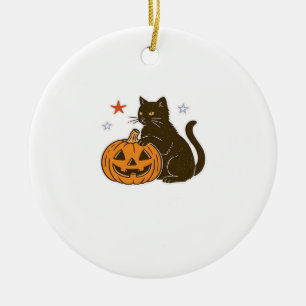 Spooky Sweet Halloween Kitty Classic T-Shirt Ceramic Ornament