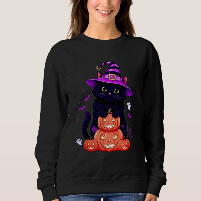 Spooky Sweet Pumpkin Kitty Sweatshirt (Front)