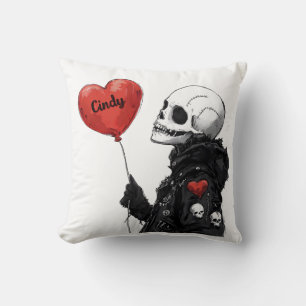 Spooky Sweetheart -Customizable Skull with Balloon Cushion