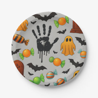 Spooky Sweets & Shadows Paper Plate