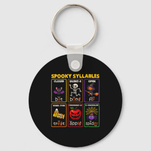 Spooky Syllables Halloween Reading Teacher  Key Ring