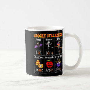 Spooky Syllables Teacher Funny Halloween Education Coffee Mug