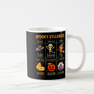 Spooky Syllables Teacher Funny Halloween Education Coffee Mug