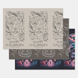 Spooky Symmetry Halloween Wrapping Paper Set
