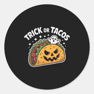 Spooky Taco Jack-o-lantern Halloween Mexican Food Classic Round Sticker