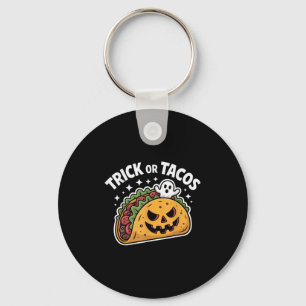 Spooky Taco Jack-o-lantern Halloween Mexican Food Key Ring