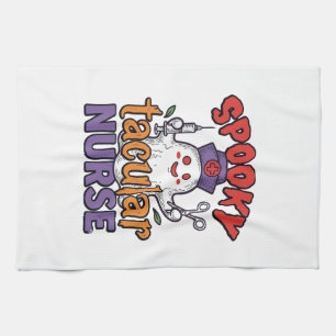 Spooky Tacular Nurse Halloween Ghost Shirt Design_ Tea Towel