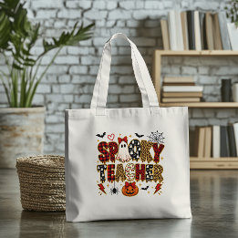 Spooky Teacher Halloween | Leopard Print Mix Tote Bag
