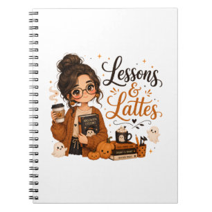 Spooky Teacher Halloween Notebook Funny Latte Gift