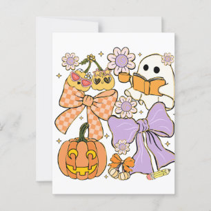 Spooky Teacher Halloween Postcard