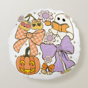 Spooky Teacher Halloween Round Cushion