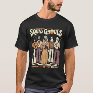 Spooky Teacher Squad Retro-Inspired Halloween Art T-Shirt