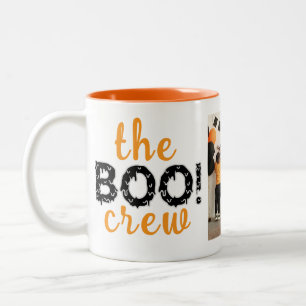 Spooky The Boo Crew Halloween Family Photo Two-Tone Coffee Mug