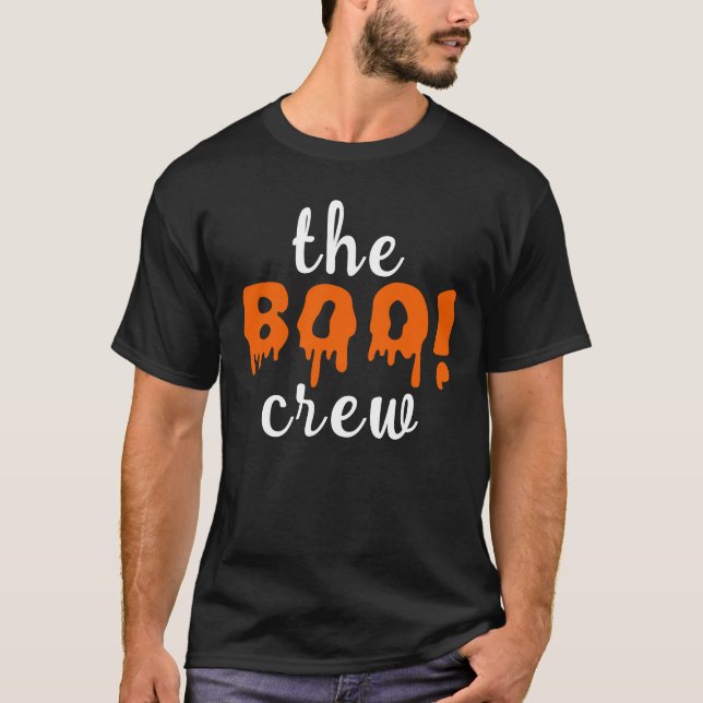 Spooky The Boo Crew Orange Halloween Family T-Shirt (Front)