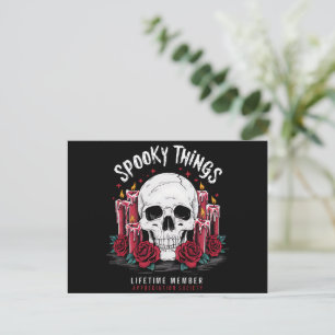 Spooky Things Appreciation Society Skull Roses Postcard