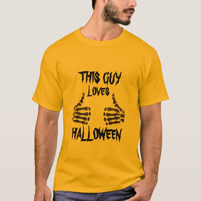 spooky this guy loves halloween funny scary T-Shirt (Front)