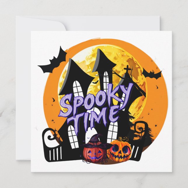 Spooky Time Haunted House Halloween (Front)