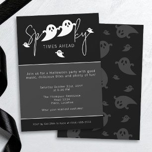Spooky Times Ahead Ghosts Halloween Party Invitation