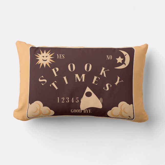 Spooky Times Spirit Board Scary Art Lumbar Cushion (Front)