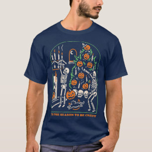 Spooky Tis The Season To Be Creepy Men Women Hallo T-Shirt