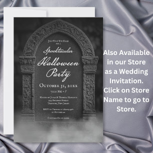 Spooky Tombstone & Fog Halloween Party Invitation