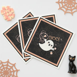 Spooky Treats Friendly Ghosts BOO ID1325 Napkin