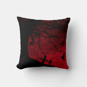 Spooky Tree and Cemetery Cushion