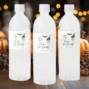 Spooky Trick or Treat   Halloween Party  Water Bottle Label