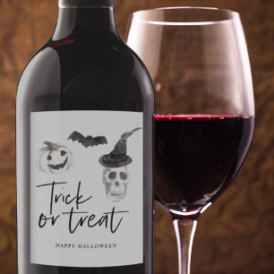 Spooky Trick or Treat   Halloween Party  Wine Label