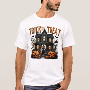Spooky trick or treat night at a haunted house T-Shirt